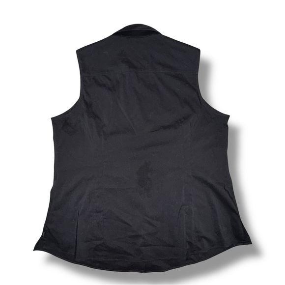 FOXCROFT Taylor Non-Iron Sleeveless Collar Button Down Shirt - Black 16 - Picture 13 of 16